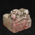 Antiker Stempel / seal Shou Shan Stein 2 Hasen